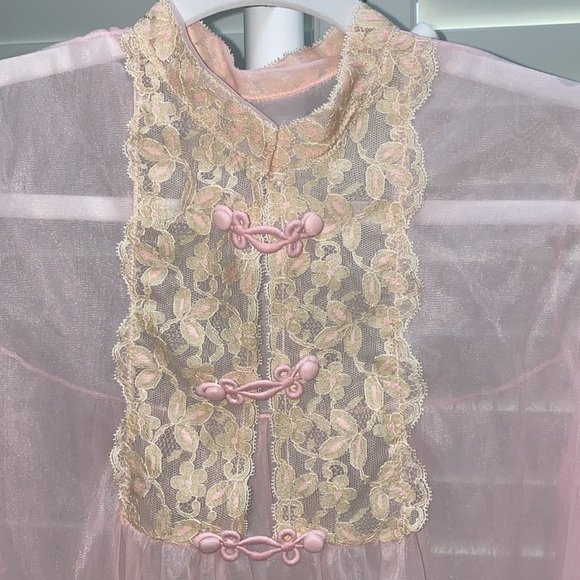 VAL MODE VINTAGE PEIGNOIR SET SOFT PINK SMALL - Picture 9 of 17